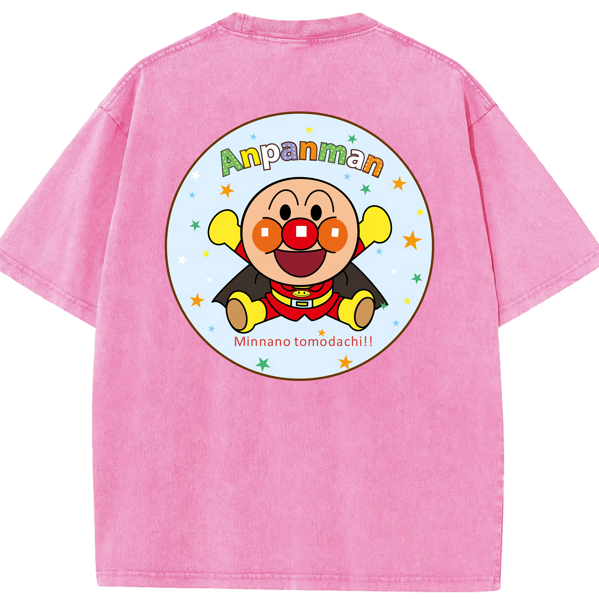 （画像用） アンパンマン Anpanman 綿100% ヴィンテージ風 半袖Tシャツ（背面プリント）